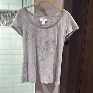LOFT Light Gray Short Sleeve Tee
